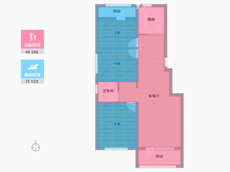 辽宁省-沈阳市-无-73.87-户型库-动静分区