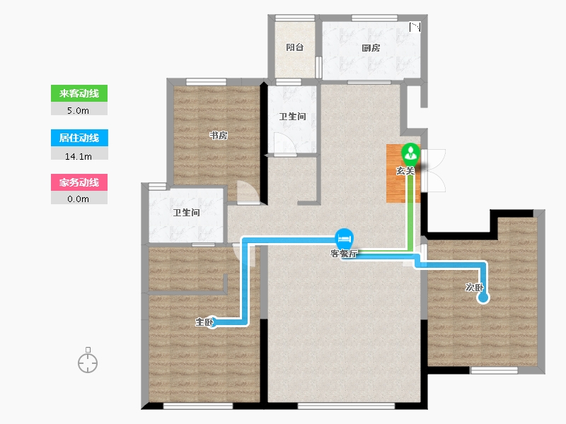 天津-天津市-金厦龙第公府-122.14-户型库-动静线