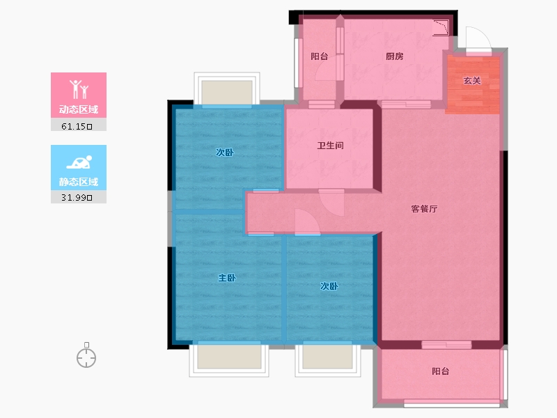 福建省-三明市-恒大御龙天峰-83.20-户型库-动静分区