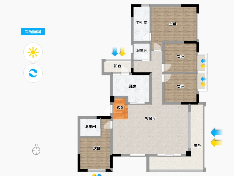 四川省-德阳市-绿地智慧公园城-127.30-户型库-采光通风