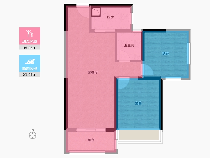 广东省-汕头市-中海铂悦府-61.35-户型库-动静分区