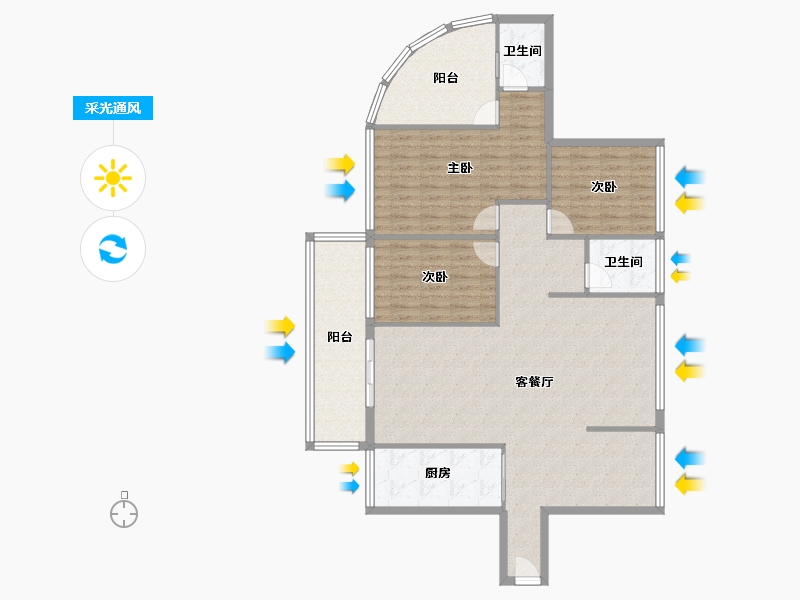 广东省-深圳市-徽王府-129.28-户型库-采光通风