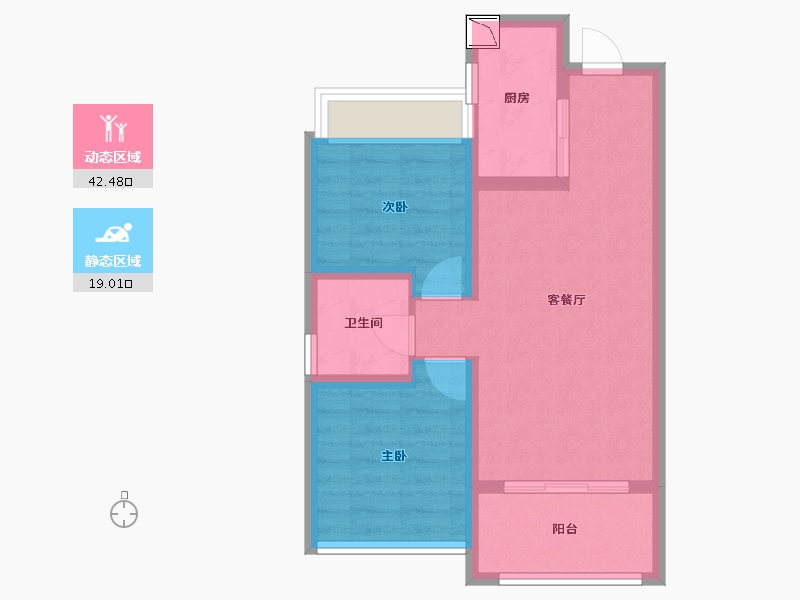 辽宁省-沈阳市-吾悦-53.98-户型库-动静分区