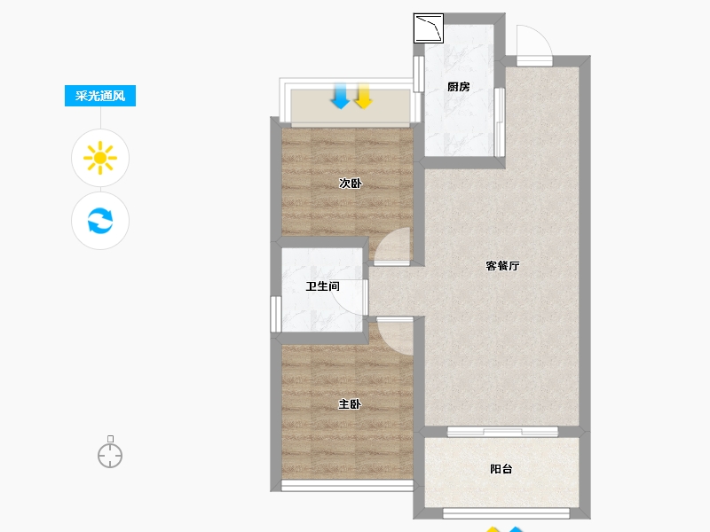 辽宁省-沈阳市-吾悦-53.98-户型库-采光通风