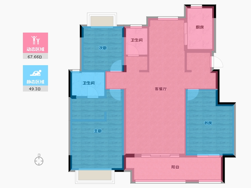 江西省-景德镇市-景安公馆-105.65-户型库-动静分区