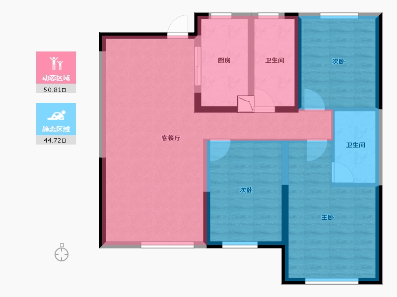 辽宁省-沈阳市-保利天汇-85.05-户型库-动静分区