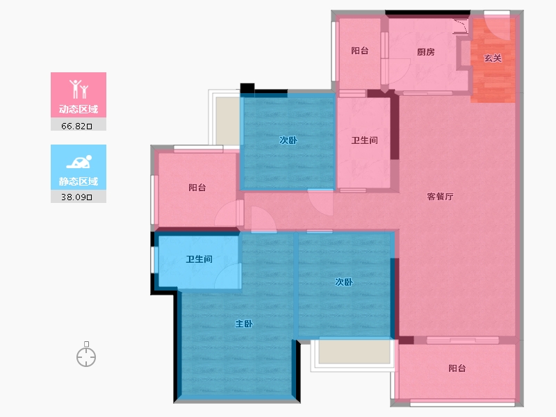 广东省-湛江市-红星・湛江爱琴海国际广场-93.36-户型库-动静分区