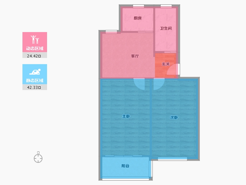 上海-上海市-丰庄十四街坊-60.77-户型库-动静分区