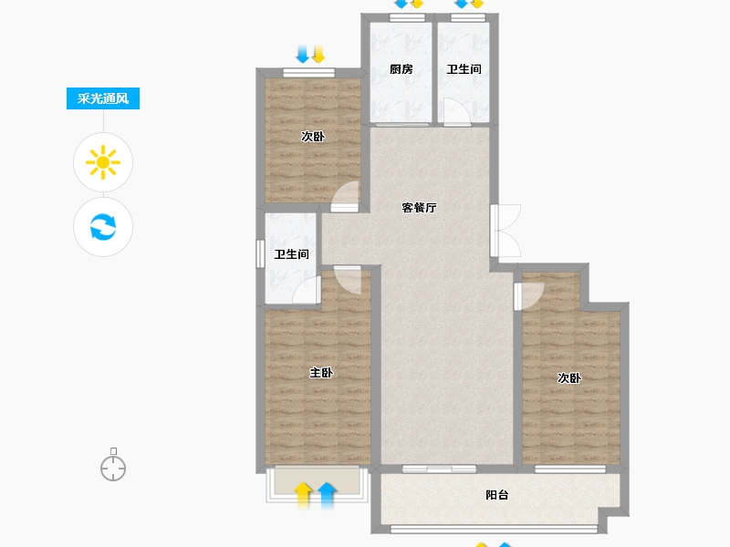 山东省-潍坊市-恒信领峰-100.13-户型库-采光通风