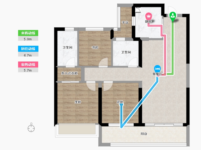 浙江省-温州市-凯迪融创新鹿园-81.41-户型库-动静线