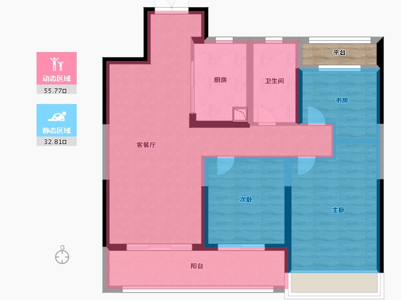 浙江省-温州市-温州吾悦广场・澜悦府-80.79-户型库-动静分区