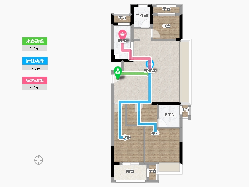 浙江省-温州市-中南瓯海印象南府-84.00-户型库-动静线