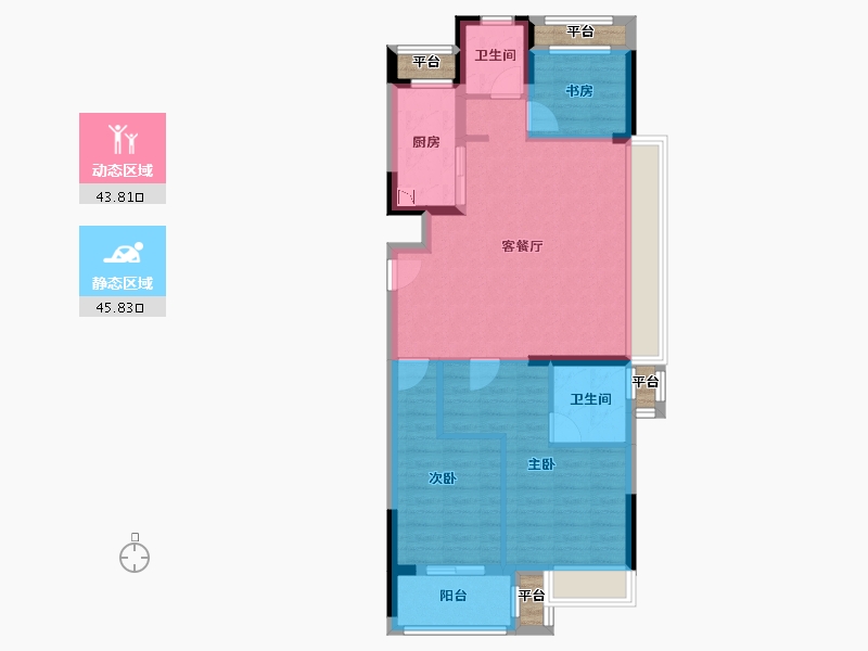 浙江省-温州市-中南瓯海印象南府-84.00-户型库-动静分区