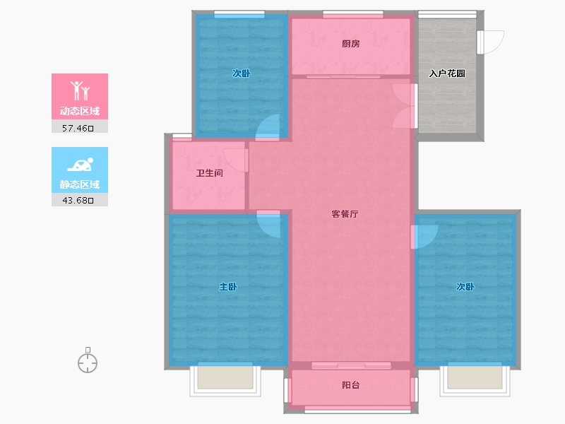 山东省-济宁市-大顺花园-98.00-户型库-动静分区