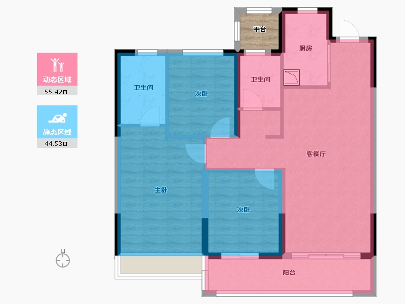 浙江省-温州市-弘阳上坤西湖四季-92.00-户型库-动静分区