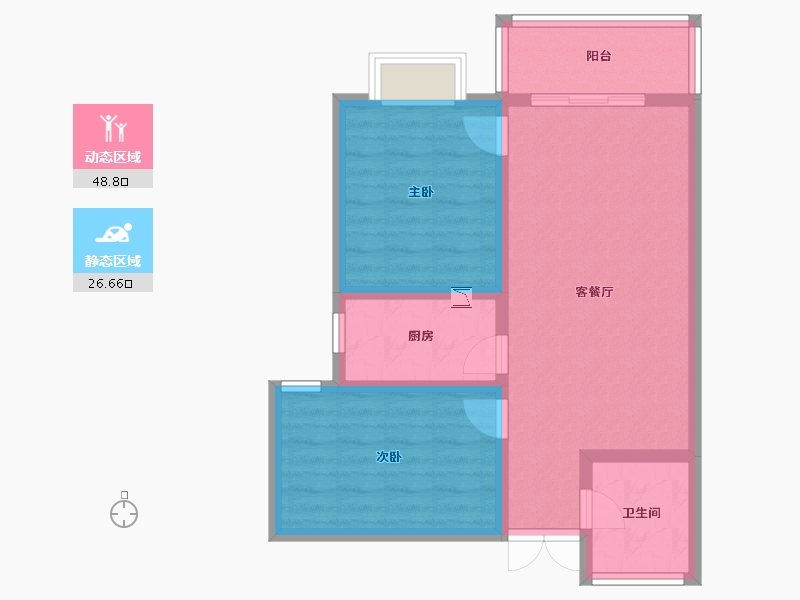 陕西省-西安市-汇林华城-67.12-户型库-动静分区