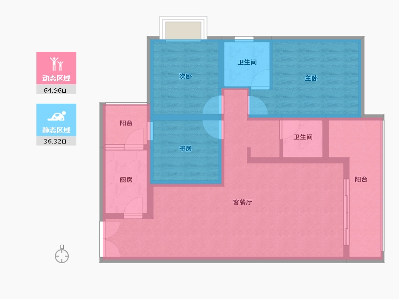 云南省-昆明市-山水融城-89.74-户型库-动静分区