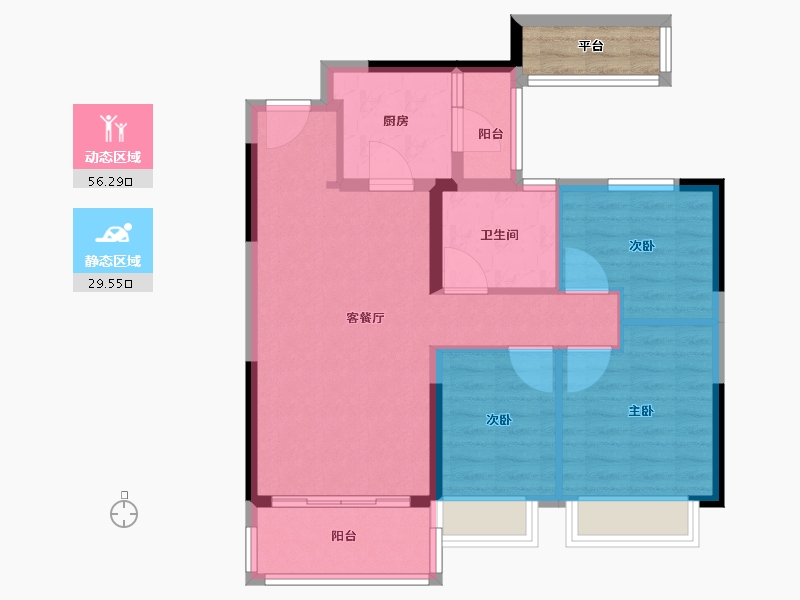 浙江省-温州市-恒大悦澜湾-80.01-户型库-动静分区