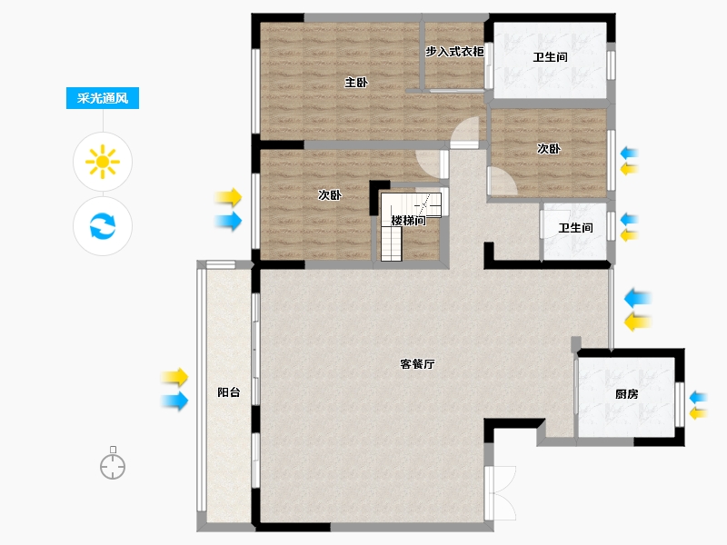 河南省-郑州市-融创美盛象湖壹号-140.00-户型库-采光通风