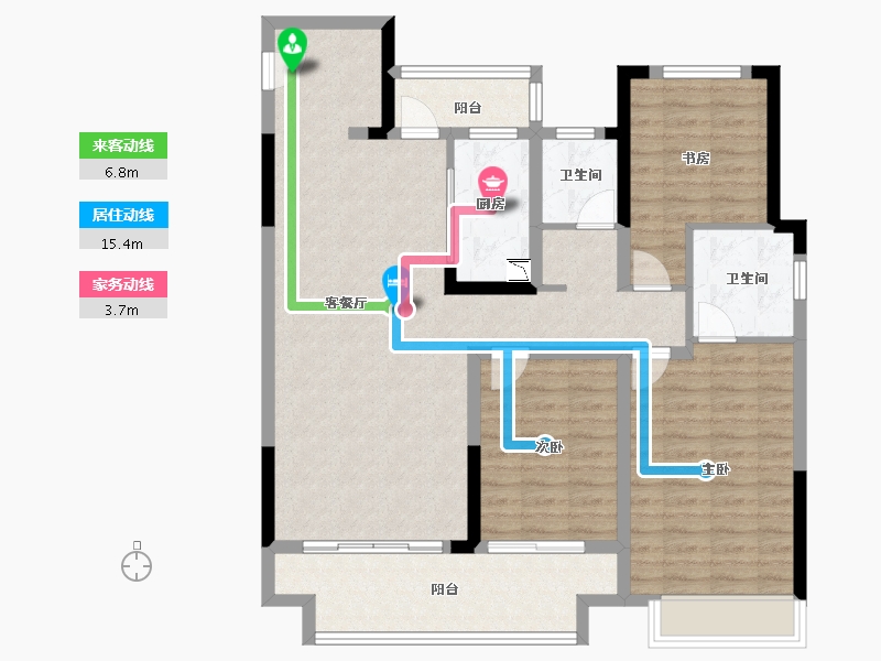 河南省-商丘市-虞城山水湖城-107.40-户型库-动静线