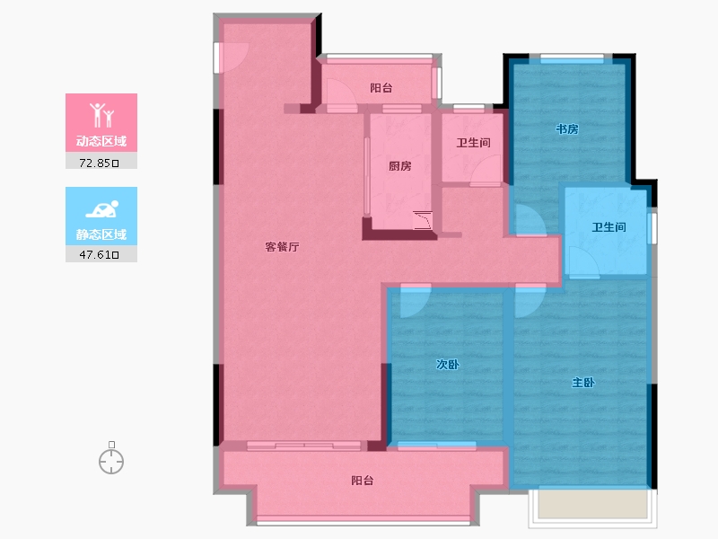 河南省-商丘市-虞城山水湖城-107.40-户型库-动静分区