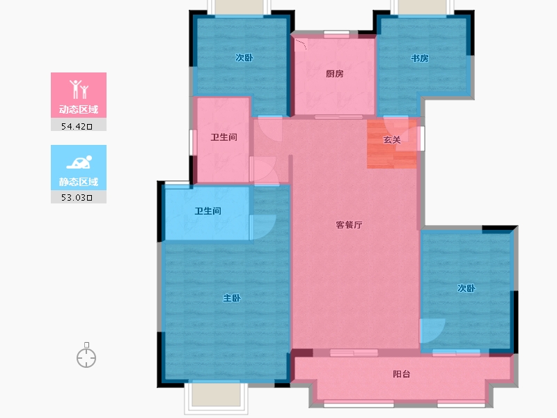 湖北省-武汉市-美的君兰半岛-97.11-户型库-动静分区