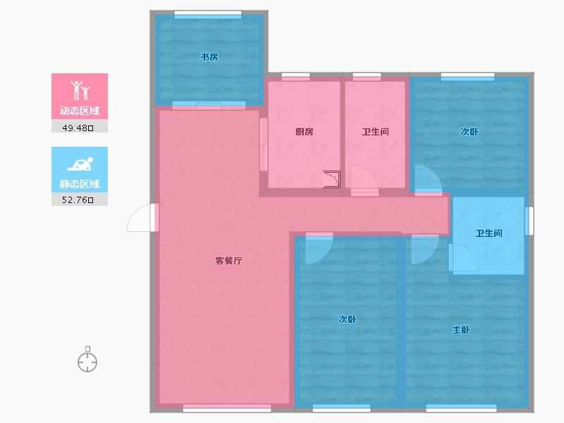 山东省-济南市-济南万达城-90.86-户型库-动静分区