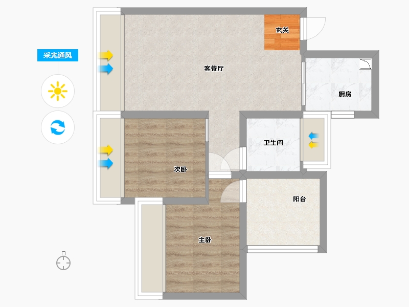 四川省-绵阳市-三汇・四季公园-54.12-户型库-采光通风