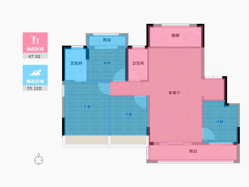 浙江省-温州市-悦珑府-111.21-户型库-动静分区