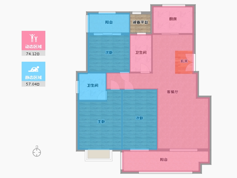 湖南省-衡阳市-金星・湘江雅院-122.99-户型库-动静分区