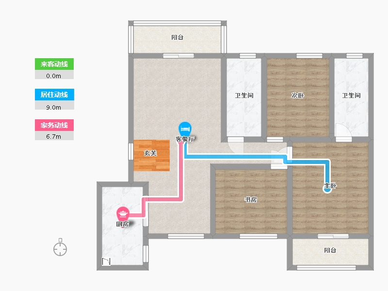 湖北省-咸宁市-领秀城・银泉华府-102.40-户型库-动静线