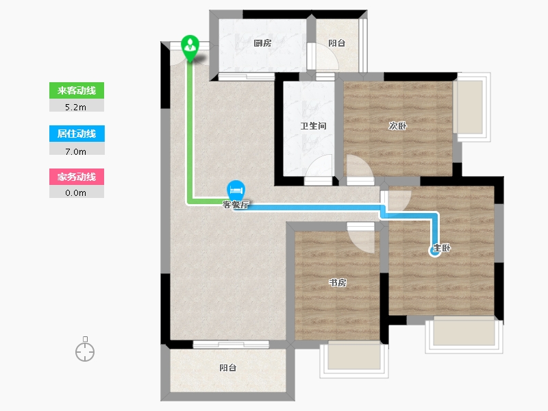 湖南省-株洲市-嘉诚・青云府-72.00-户型库-动静线