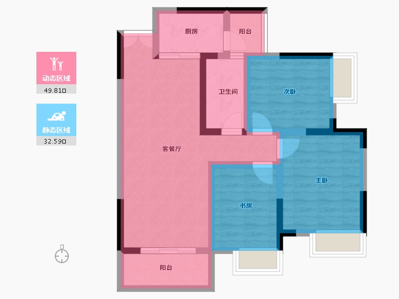 湖南省-株洲市-嘉诚・青云府-72.00-户型库-动静分区