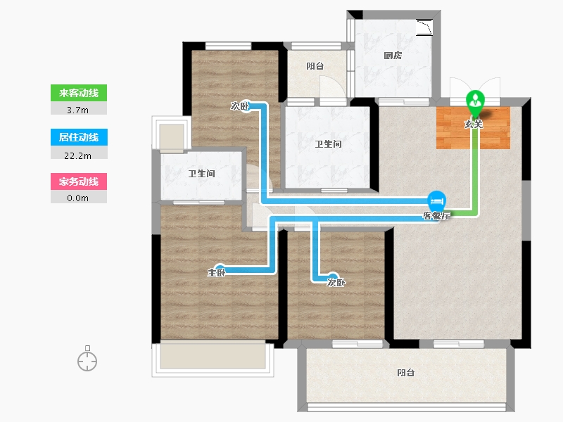 陕西省-商洛市-博园・澜庭叙-88.98-户型库-动静线