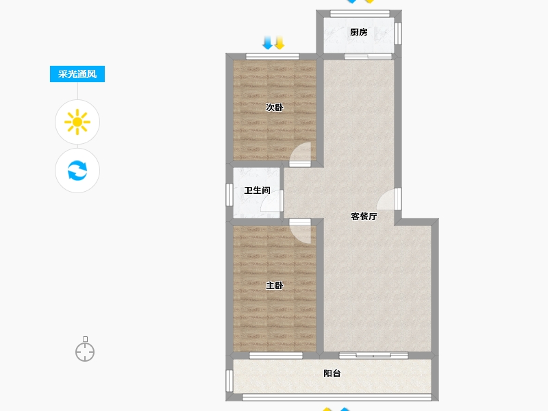 河北省-石家庄市-陈章小区-78.42-户型库-采光通风