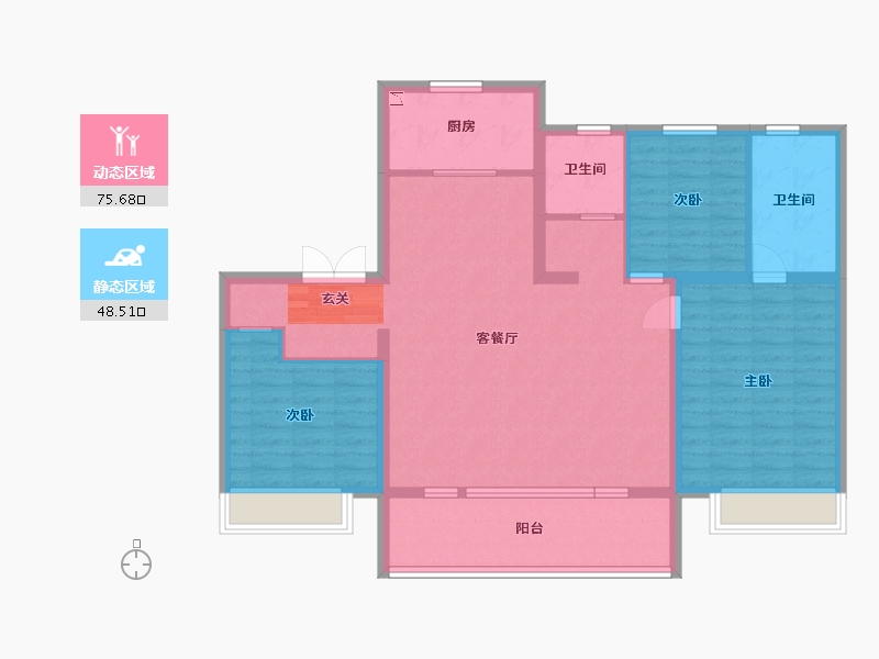 山东省-烟台市-旭辉银盛泰・辉盛岚海-112.00-户型库-动静分区