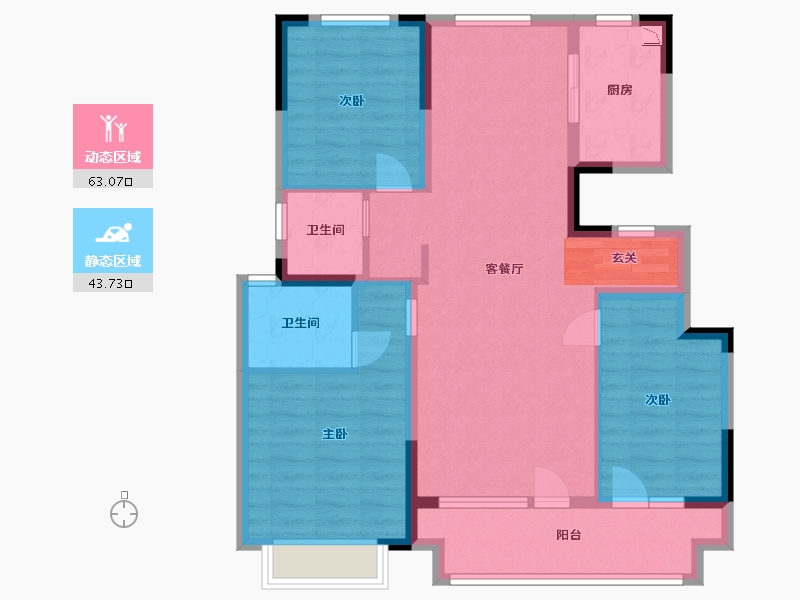 山东省-烟台市-中瑞城-95.21-户型库-动静分区