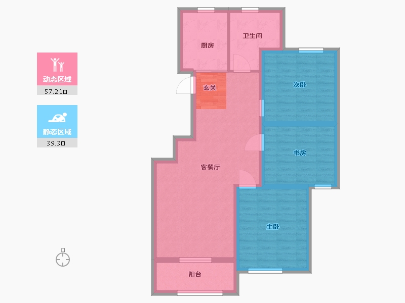 山东省-烟台市-龙燕东尚悦府-86.40-户型库-动静分区