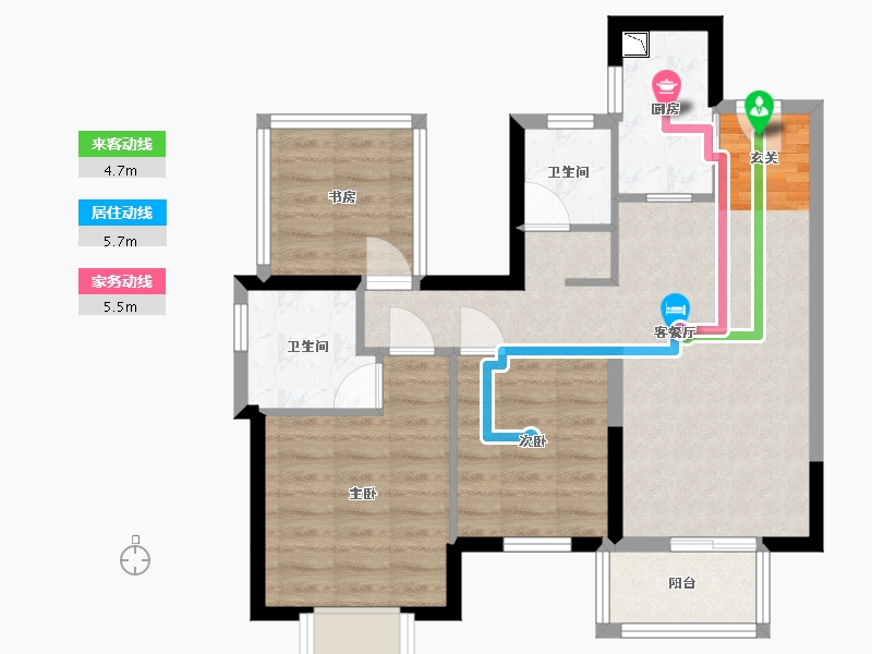 广西壮族自治区-南宁市-中南春风南岸-69.46-户型库-动静线