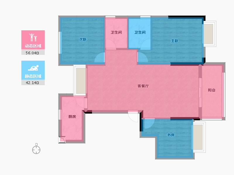 福建省-三明市-海翼天城-88.40-户型库-动静分区