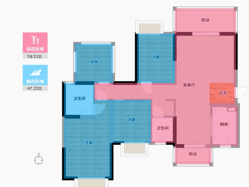 广西壮族自治区-南宁市-中南春风南岸-93.26-户型库-动静分区