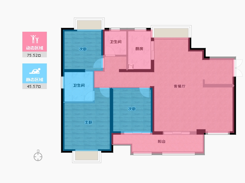 江苏省-无锡市-昕悦府-109.00-户型库-动静分区