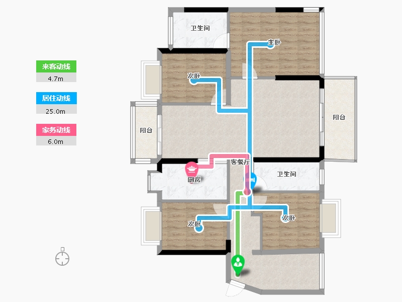 广东省-佛山市-博雅滨江-113.89-户型库-动静线