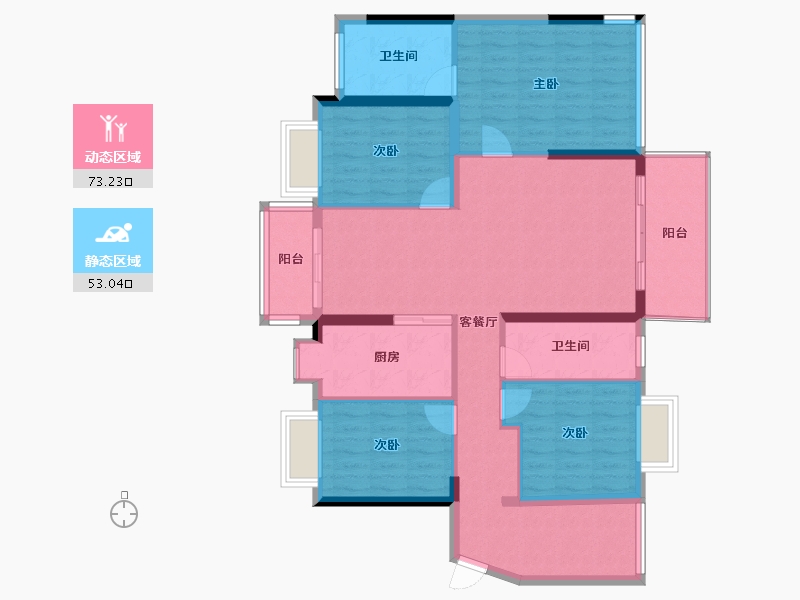 广东省-佛山市-博雅滨江-113.89-户型库-动静分区