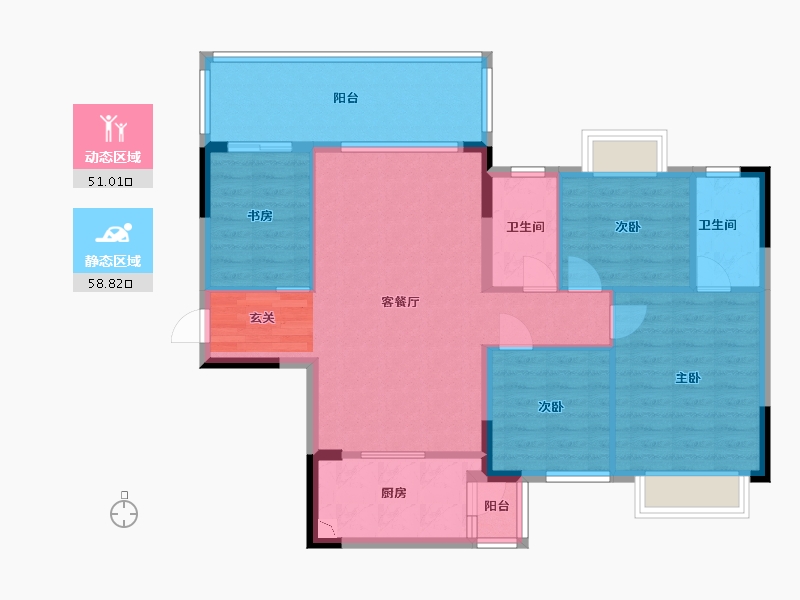 广西壮族自治区-南宁市-山湖海上城-99.21-户型库-动静分区