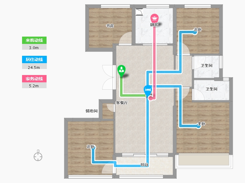 浙江省-温州市-国鸿柏悦府-95.20-户型库-动静线