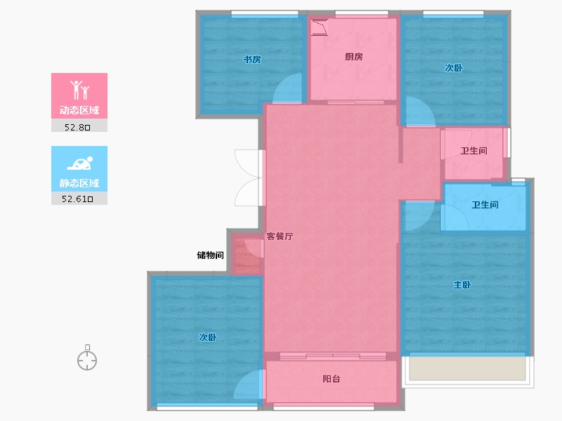 浙江省-温州市-国鸿柏悦府-95.20-户型库-动静分区