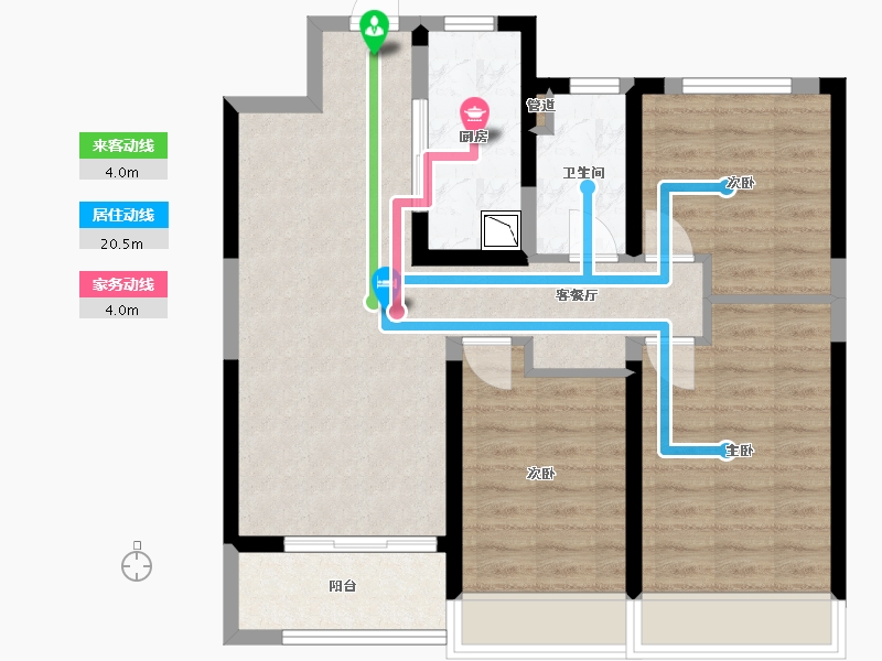 山东省-菏泽市-华地翡翠公园-76.39-户型库-动静线