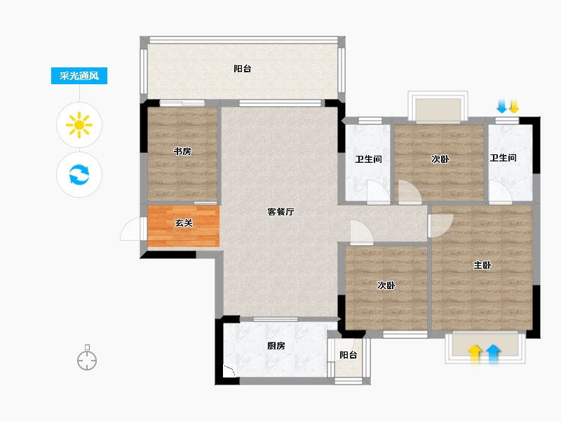 广西壮族自治区-南宁市-山湖海上城-99.21-户型库-采光通风