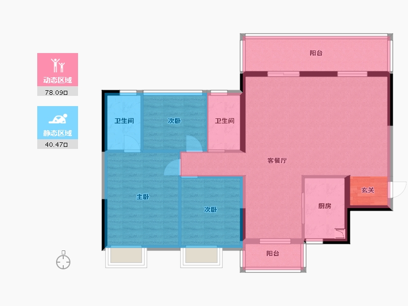 广西壮族自治区-南宁市-悦桂绿地新世界-107.07-户型库-动静分区